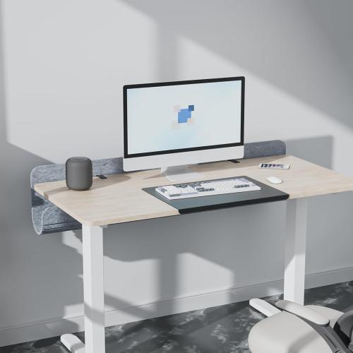 Felt Under Desk Cable Management Tray, 47.2 Cord Organizer with Clamp or Screw Mount, Laptop & Tablet Slot, Desk Cable Organizer for Home & Office