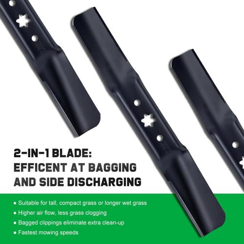 ZT1 54 Blades for Cub Cadet Troy Bilt 942-05056A 942-05056 RZT L54 S54 Ultima ZT1-54 ZT2-54 XT1-54 XT2-54 54 inch Deck Lawn Tractor Riding Mower(High Lift)