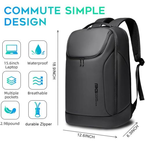 BANGE Business Commute Backpack Waterproof fit 15.6 Inch Commute backpack,Travel Durable Backpack