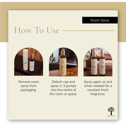 PRISTINE Swiss Château/Inspired by Hilton Hotel Linen & Room Spray Air Freshener, Made With Essential Oils, Tangerine, Raspberry, Cedarwood Scent, 3.4oz Pillow Spray