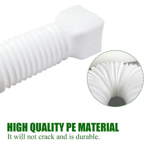 QPEY Gutter Downspout Extensions, 2 Pack White Downspout Extender 21-60 Retractable Rainwater Ditch Drainage Pipe Gutter Splash Guard