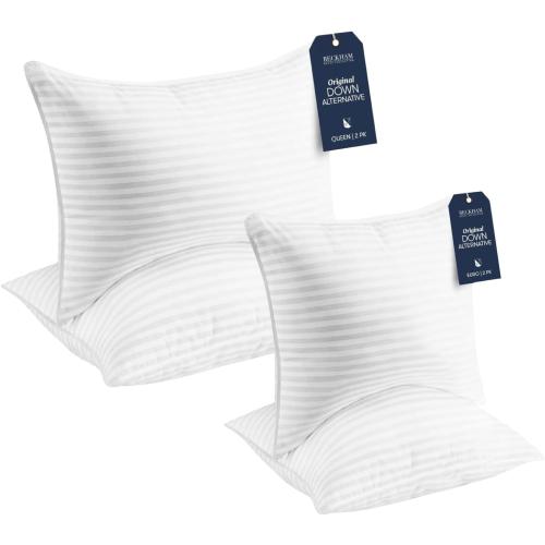 Beckham Hotel Collection Queen Size Bed Pillows & Euro Size Throw Pillows - Sets of 2 (20in x 28in)
