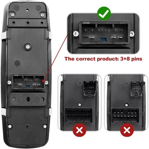 Power Window Switch Compatible with 2015-2022 Jeep Cherokee,2015-2017 Chrysler 200,2011-2020 Chrysler 300,2011-2019 Dodge Charger,2016-2018 Ram 2500/3500/4500/5500,Replaces 68231805AA,68271206AB