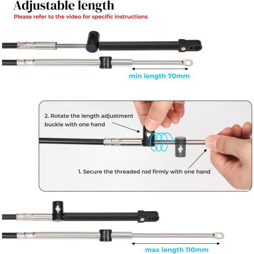2pcs Gen1/Gen2 Boat Throttle and Shift Cables Compatible with Mercury MerCruiser Marine Force Outboard Engine, Replace CC179xx/CC189xx