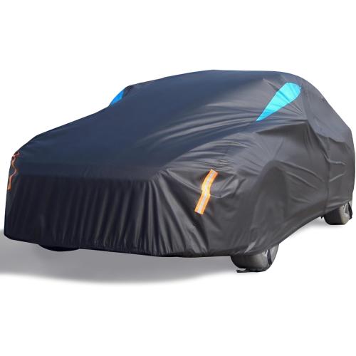 Car Cover Waterproof All Weather, 6 Layers Car Covers for Automobiles, Full Exterior Cover with Zipper, Outdoor Car Cover Sun UV Rain Snow Wind Protection for Sedan (190-195 inch)