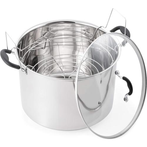 Silver 21.5Qt Prep•N•Cook by McSunley 21.5Qt Induction Stainless Steel Water Bath Canner