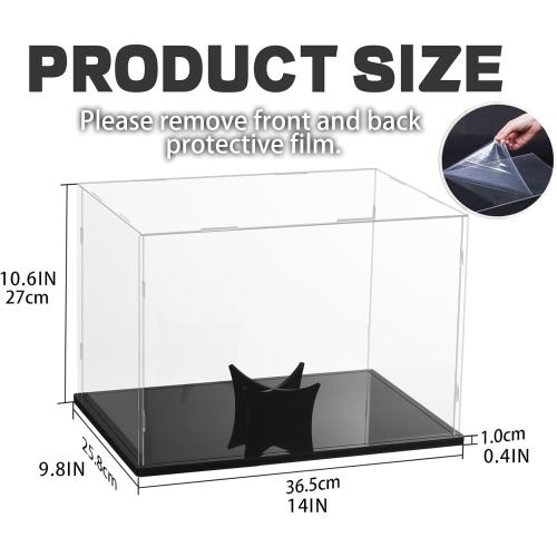 Football Display Case Full Size, Acrylic Clear Box with Stand, UV Protected Memorabilia Holder, for Autographed Football Fans & Collectors, Sports Collectibles