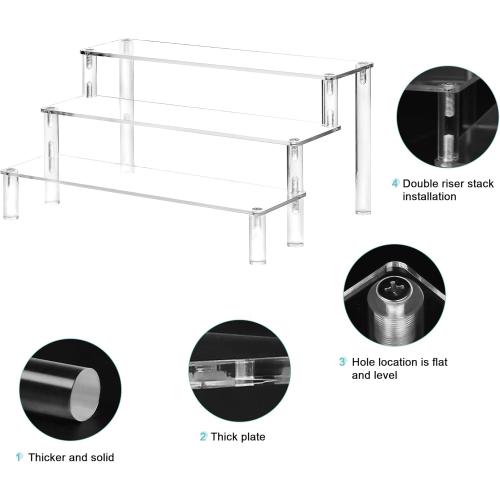 Display Shelf Cupcake Stand 3 Tier Desktop Perfume Organizer 12*6Inches Clear Acrylic Stand Cake Stands Dessert Table Display Set