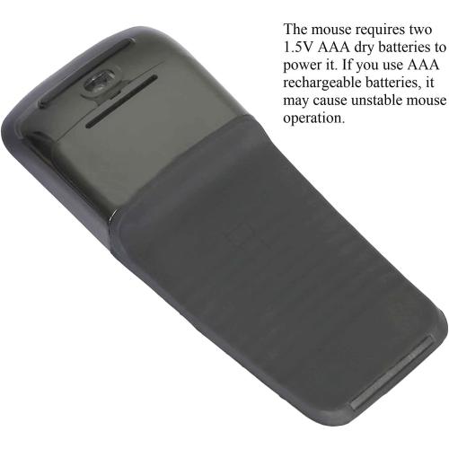 Bluetooth Arc Mouse Foldable Slim and Portable Mini Wireless Computer Travel Mouse Folding Optical Touch Mice for Laptop Tablet - Black