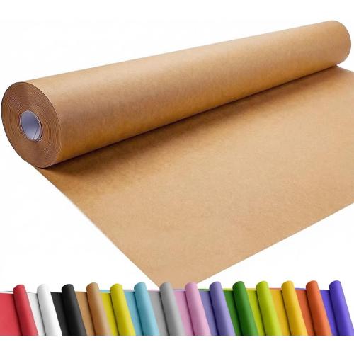 SMART&CASUAL 36 x 1,500 (125') Brown Kraft Craft Paper Roll for Gift Wrapping Bulletin Board Bouquet Flower Art Packing Parcel Table Covering 70GSM 50LB (Brown, 36 x 125')
