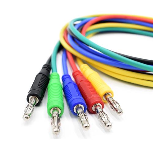 2  piece 14AWG Heavy Duty Test Leads 4mm Banana Plugs to Alligator Clips Flexible Cable Wire Set for Multimeter Electrical Testing 5 Colors 3 Feet