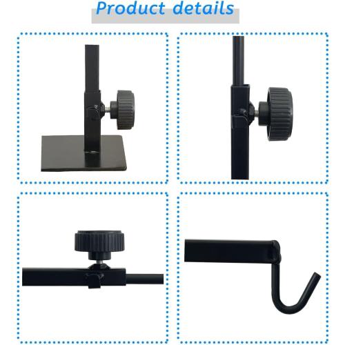 Reptile Lamp Stand, Adjustable Heat Lamp Bracket, Floor Light Holder Metal Lamp Hanging Bracket for Reptile Terrarium Heating Light Amphibian (Small)