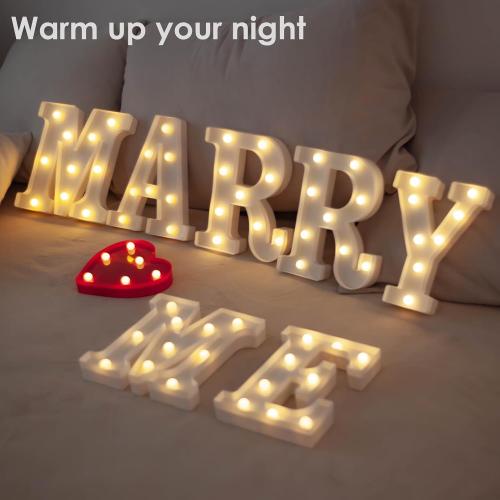 Marry Me Light Up Letters, Will You Marry Me Sign Decorations, LED Marquee Letter Lights, Decorative LED Alphabet Lamp, Battery Operated, Warm White Sign for Proposal Decorations