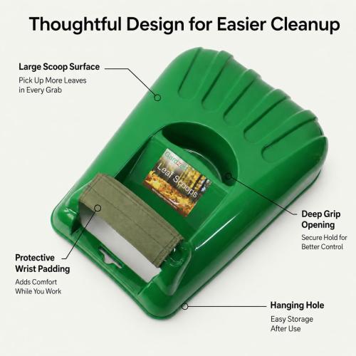 Gardzen Plastic Large Leaf Scoop Hand Rakes