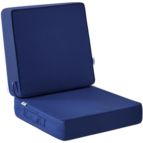 1 Outdoor Cushions, Outdoor Chair Cushions 24x24x4 Inch, Cushions for Outdoor Furniture with Removable Cover, Waterproof & Fade Resistant Outdoor Seat Cushions for Patio, Lawn, Navy Blue