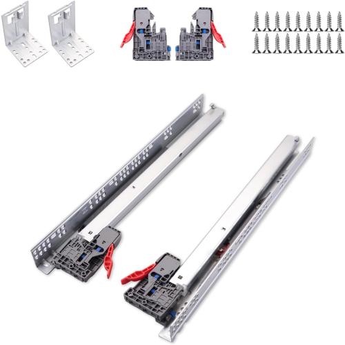 6 Pairs 21 Inch Undermount Soft Close Drawer Slides Full Extension Ball Bearing Hidden Rails with 3D Adjustable Locking Devices and Brackets