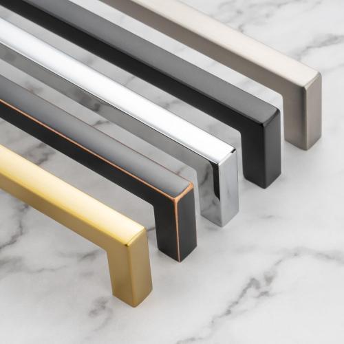 KOOFIZO Solid Square Brushed Gold Kitchen Cabinet Handles Gold Cabinet Pulls, 10 Pack 5 Inch Gold Hardware for Kitchen Cabinets Drawers Dresser Cupboard Bedroom Bathroom