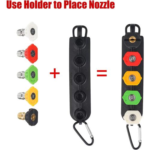 Tool Daily Deluxe Pressure Washer Gun, with Replacement Wand Extension, 5 Nozzle Tips, M22 Fitting, 40 Inch, 5000 PSI