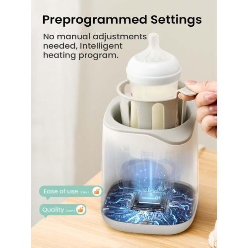 Grownsy Bottle Warmer, Baby Bottle Warmer Fast for Breastmilk & Formula, Accurate Temperature Control, Milk Warmer for All Bottles with Thaw, Sterilizing, Keep Warm, Heat Food