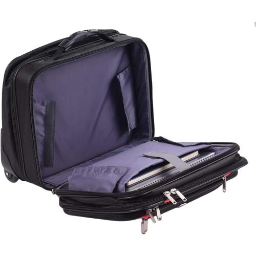 Size 14.1in 15.6in Color Black  Rolling Briefcase Rolling Laptop Bag Computer Case with Wheels Mobile Office Carry On Luggage for 14.1in 15.6in Business Notebook for Women Men