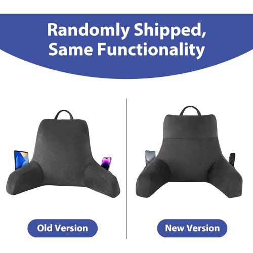 Back Pillow for Bed Sitting up, Reading Pillow for Sitting in Bed Adult, Back Support Pillow, Memory Foam Sit up Lounge Backrest Pillow with Arms for TV, Couch, Chair, Dorm,