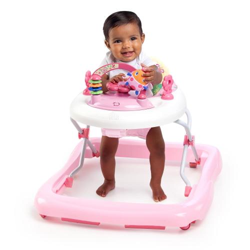 Bright Starts JuneBerry Walk-A-Bout Baby Walker and Entertainer, with Easy Fold Frame for Storage, Ages 6 Months
