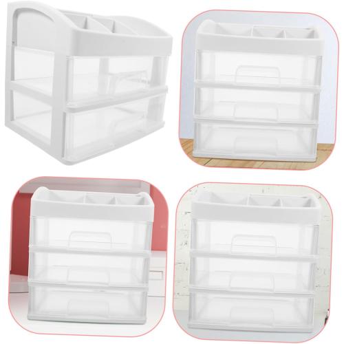 Desktop Storage Box Organizer Multi Transparent Drawer for Makeup Sundries and Office Supplies Space-saving Design for Home Dorm and Classroom Use