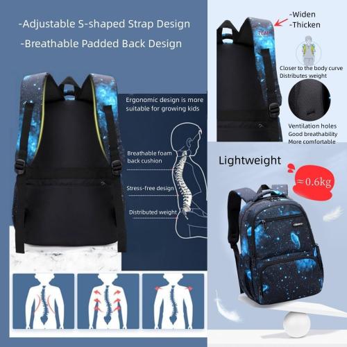 MITOWERMI Kids Backpack for Boys Girls Elementary School Backpacks Boys Children Bookbags Primary Kindergarten Backpack Galaxy Black Blue