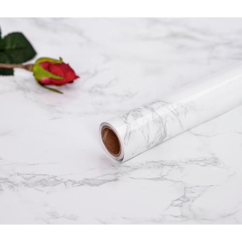 practicalWs Marble Wallpaper Granite White and Grey Paper Roll 23.6 x 118 Kitchen Countertop Cabinet Furniture is Renovated Thick PVC Easy to Remove Without Leaving Glue Upgrade