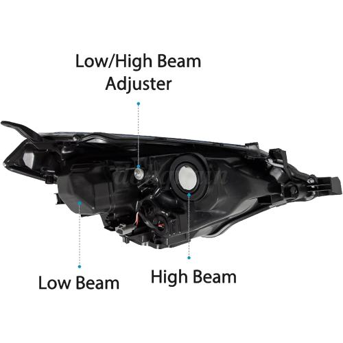 Front Bumper Headlights Fit for 2014-2016 Toyota Corolla C CE LE S L Headlamp Replacement Kit Chrome Housing Amber Reflectors LH   RH