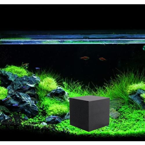 Gigicloud 1PCS Activated Carbon Aquarium Filter, Cube Honeycomb Structure Charcoal Deodorant Fish Tank Water Purifier Activated ​Charcoal Cubes for Pools Water Purification