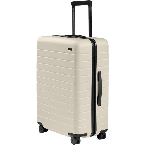 Away Medium Checked Luggage - 26-Inch Lightweight Hardside Suitcase with Custom WhisperGlide 360° Wheels, Interior Compression System, TSA-Accepted Lock - Salt White Matte