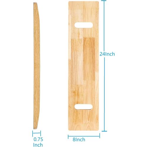 COW&COW 24 Wooden Transfer Board and 60 Belt Kit for Patient, Senior and Handicap Move Assist and Slide (24Inch)