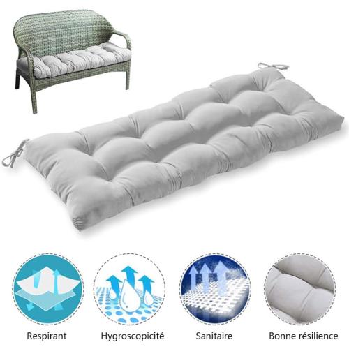 Indoor/Outdoor Bench Cushion, Swing Cushion, 51.2x19.7, for Lounger Garden Furniture Patio Lounger Bench (Black)