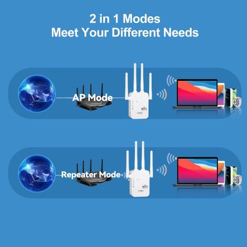 WiFi Extender,WiFi Extender Signal Booster for for Home & Outdoor,Device Servers Covers Up to 6000 Sq. ft and 35 Devices,Internet Booster