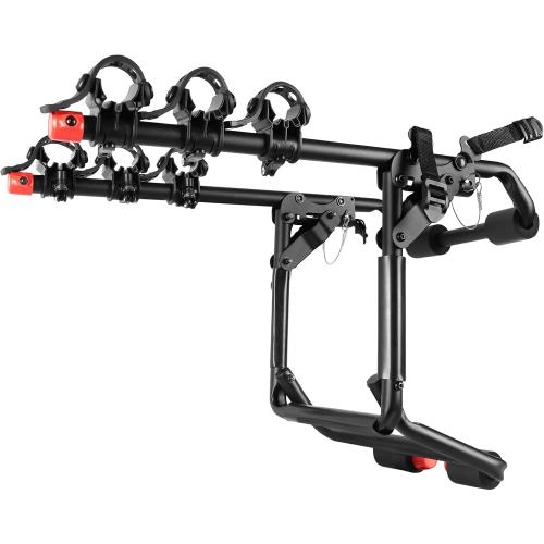 FORWODE Premium Trunk Mount Rack Carries 3 Bikes, Portable Adjustable Bike Rack for Car, SUV, Hatchback, Black