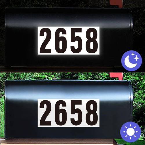 3 inch Self Adhesive Numbers for Mailbox, House Numbers, Reflective Mailbox Number, Trash Cans Number, for Outside, 60 PCS (Black/White)