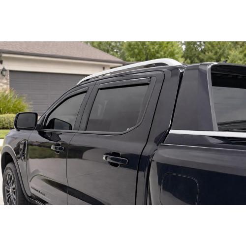 2024-2026 in-Channel Rain Guards for Ford Ranger XL XLT Lariat Raptor Side Window Visor Deflectors Tinted Vent Shades 2025