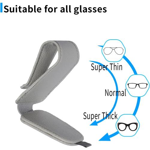 Yuoyar 2 Packs Magnetic Sunglass Holder for Car Visor (Grey)