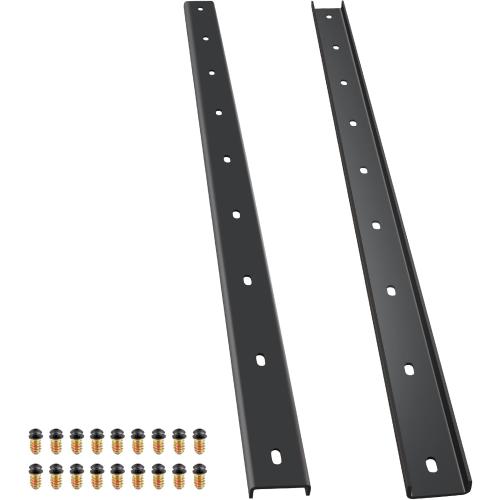 2 Pcs C-Channel Steel Support with Bolts, 36 Long x 1/2 Leg Hidden Metal Brackets for Live Edge Tabletop, Slab Furniture, Woodworking (Black)