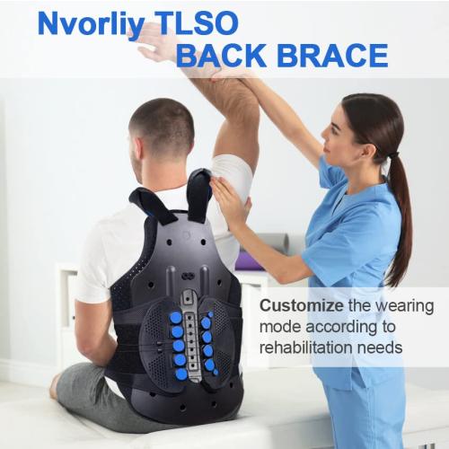 Nvorliy TLSO Full Back Brace for Back Pain Relief - Inflatable Airbag Thoracic Back Brace Orthosis Support for Compression Fracture, Pre or Post Op, Kyphosis, Scoliosis, Osteoporosis (XL)