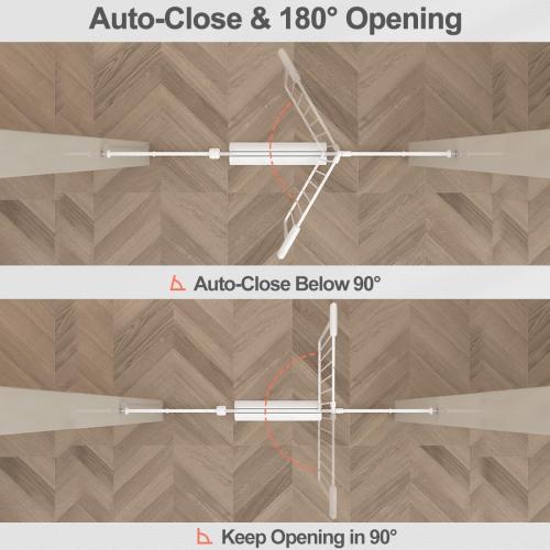 Fairy Baby Extra Wide Baby Gate for Doorways Auto Close Safety Gates for Bedroom, Fits 57.5 Inch to 62 Inch with Pressure Mounted Extention Kit, White