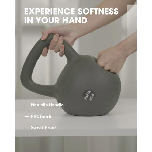 PAETA Soft Kettlebell for Home Fitness – Anti-Slip Grip & Wide Handle Design,Soft Kettlebell Set, Gentle Floor-Friendly Impact – 10lbs, 15lbs, 20lbs, for Home Functional Training