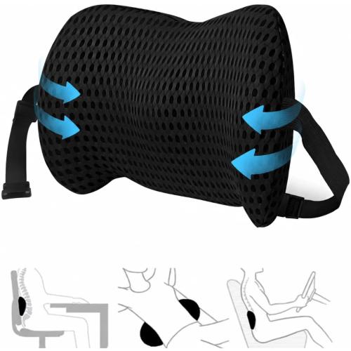 Lumbar Support Pillow - Memory Foam Back Cushion for Chair