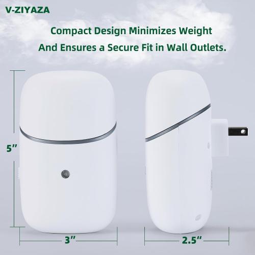 Waterless Diffuser - Plug in Waterless Essential Oil Diffuser with Timer & Light - 2025 Upgrade Version 10ml Smart Aromatherapy Plug in Wall Small Diffuser for Home, Offices and Hotel (MatteWhite)
