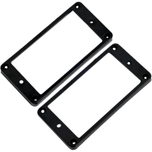 Guitar Humbucker Pickup Ring Curved Flat Bottom Black Yellow White Red Plastic Frame 2pcs Neck Bridge Pickup Cover