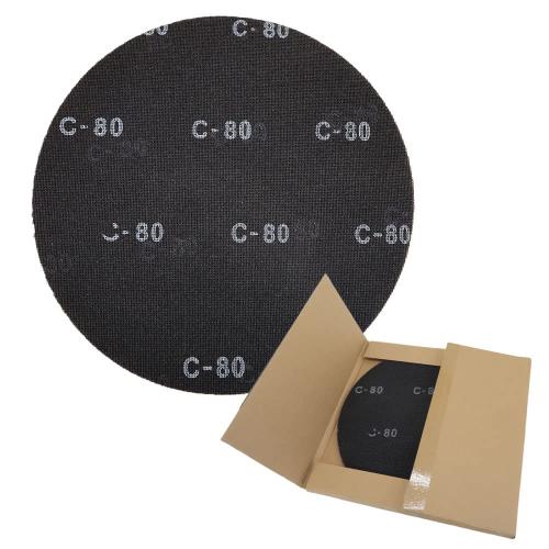 HUAALIUCHE 17 Sanding Screen Discs - Mesh Floor Sanding Screen - Black Silicon Carbide - for Wood Floors (10 Pack, 80 Grit)