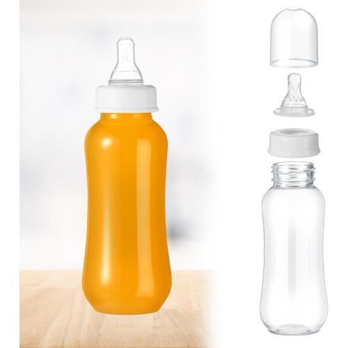 Norme Baby Shower Bottles 9.5 oz Plastic Baby Bottles Chug Sign Shower Game Party Favors Baby Bottles Bulk for Baby Shower Decorations Gender Reveal Gifts(White, 12 Pcs)