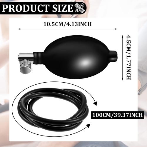 Fabbay 1 Set Blood Pressure Bulb Pump Replacement Rubber Inflation Bulb Adjustable Blood Pump Monitor Manual Pressure Hand with Tubing Air Valve for Sphygmomanometer