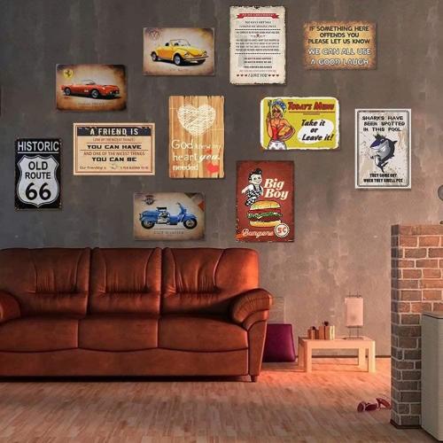 Clint Eastwood Tin Sign Wall Art For Man Cave,Art Poster For Bar Pub Garage Kitchen Garden Bathroom Office Home,8x12 inch 2 pack